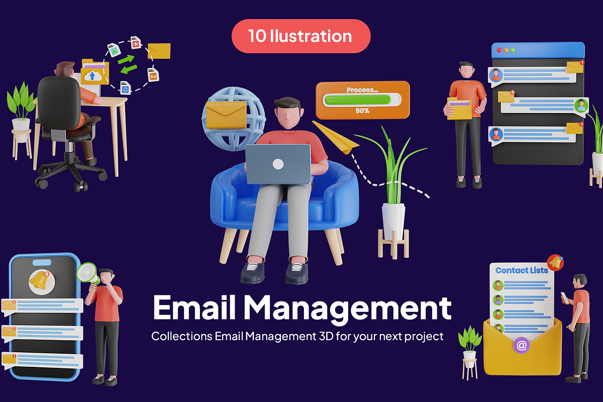 3D Illustration of Email Management, a 3D by novia99design (Photo 1 of 6)