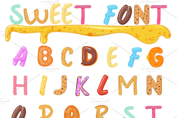 Sweets, cookies, bakery font preview 3