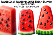 Watercolor Watermelon Ice Cream, an Illustration by GatewayDesign (Thumbnail 1 of 3)