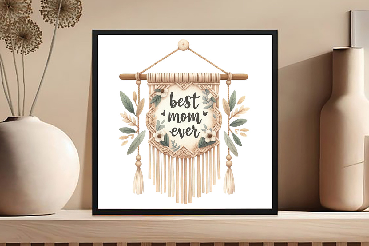 Boho Mothers Day Clipart, an Illustration by DreamCafeArt (Photo 5 of 6)
