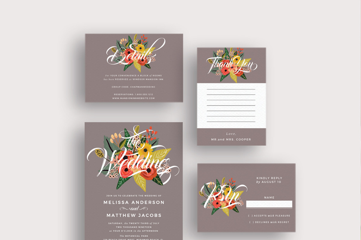 In Between the Blooms Invitations, an Invitation Template by Inkpower (Photo 2 of 7)