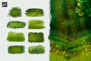Procreate Brushes - Grass & Leaves, a Brush Add-On by Moon House Shop (Thumbnail 2 of 5)