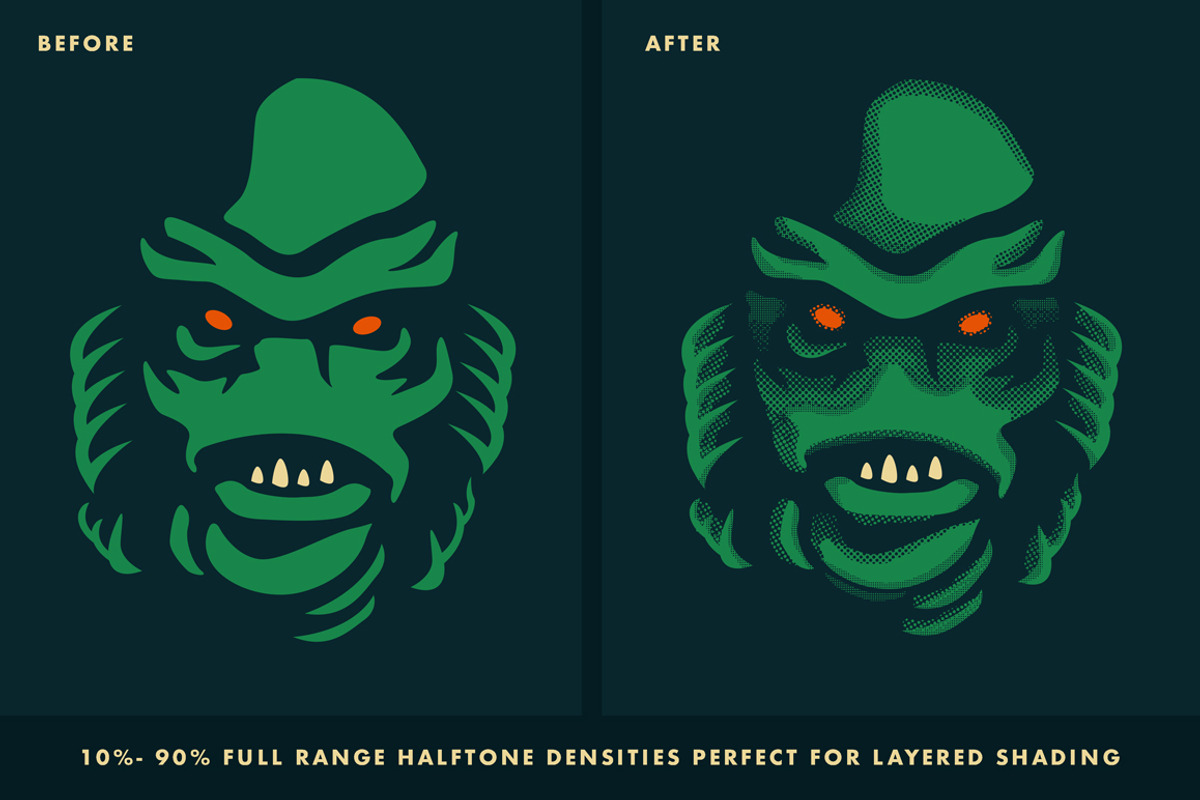 Horrific Halftones for Affinity, a Brush Add-On by RetroSupply Co. (Photo 9 of 21)