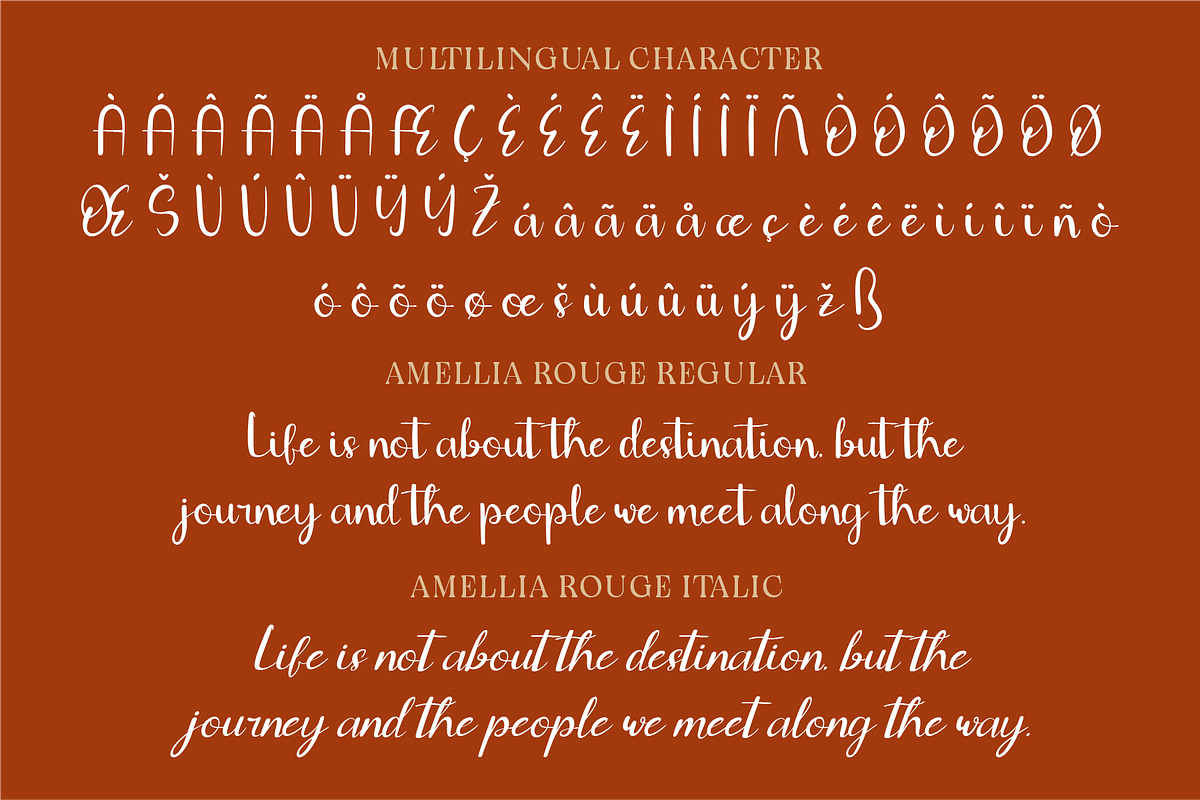 Amellia Rouge – Beauty Script, a Handwritten Font by Indotype Foundry (Photo 4 of 10)