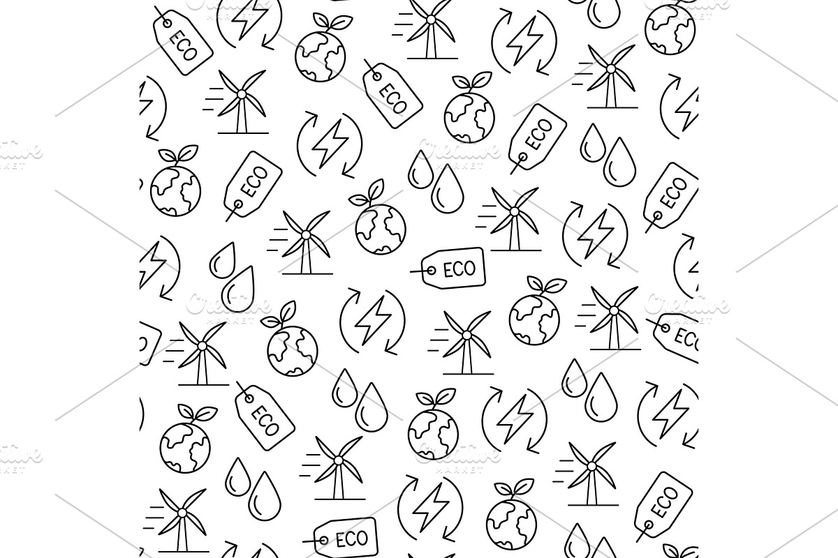 Eco seamless pattern, a Pattern Graphic by Elen_Art