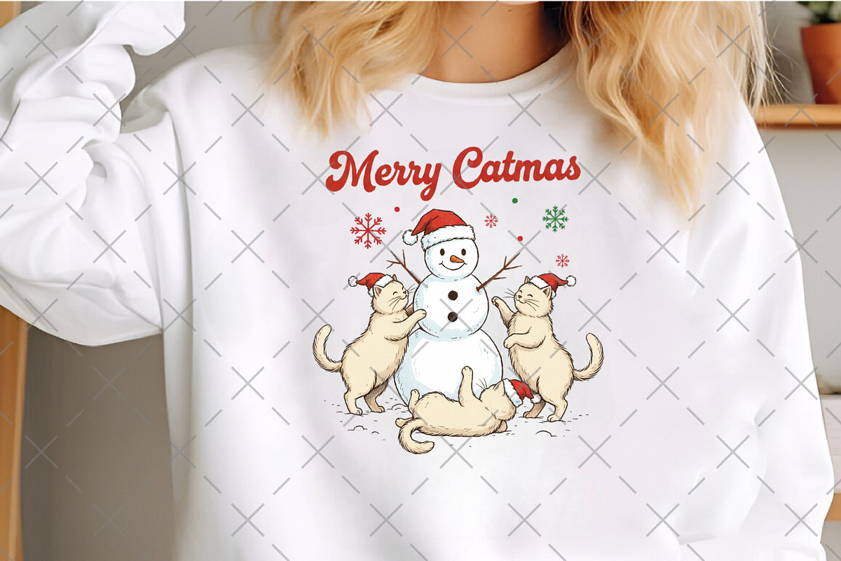 Funny Santa Snowman Cat PNG, an Illustration by Craft Nest (Photo 6 of 6)
