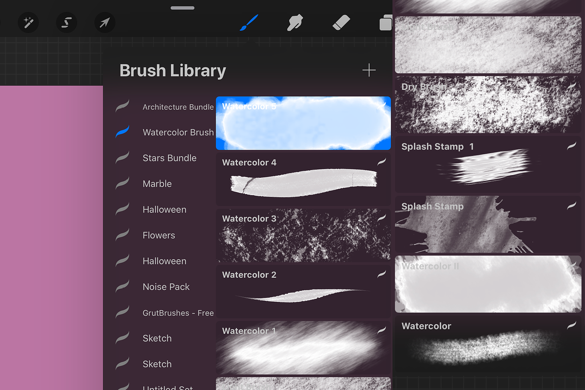 Watercolor Procreate Add Ons Brush, a Brush Add-On by InkCloudDesign (Photo 4 of 6)