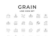 Set line icons of grain, an Outline Icon by motorama (Thumbnail 1 of 2)