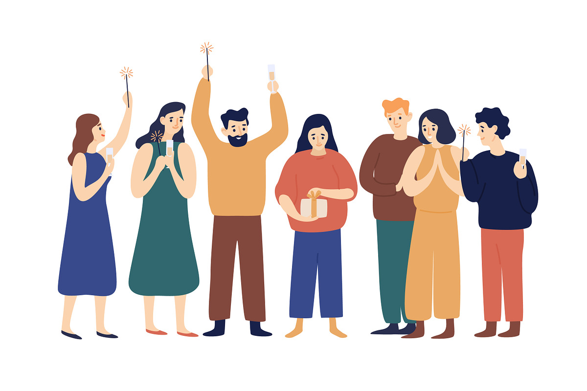 People celebrating holiday, a Person Illustration by Good Studio (Photo 1 of 4)
