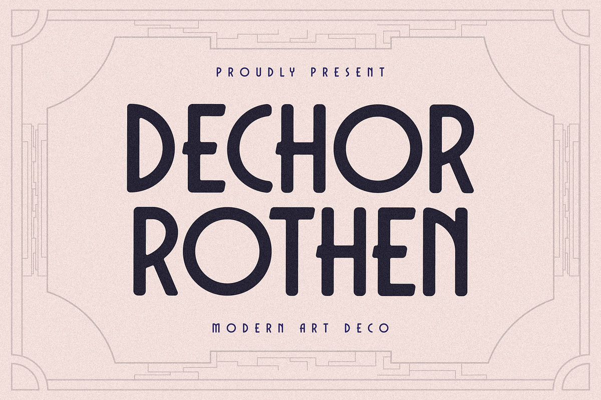 Dechor Rothen Modern Art Deco Font, a Sans Serif Font by Storytype Studio (Photo 1 of 15)