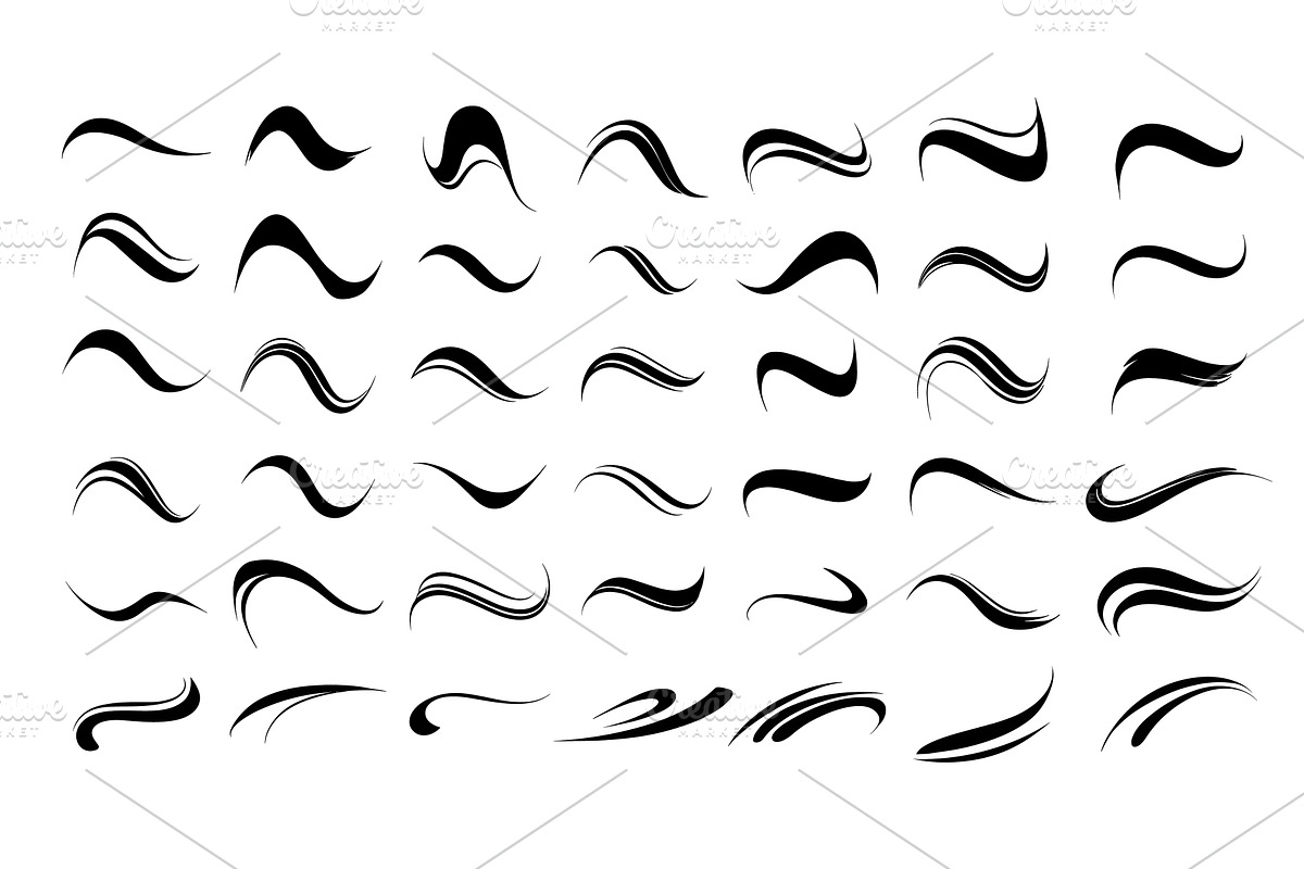Swooshes text tails, black energy, an Illustration by Valerie Bodnar