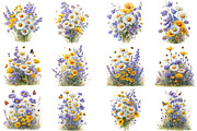 Watercolor Meadow Flowers Clipart, an Illustration by DreamCafeArt (Thumbnail 3 of 8)