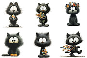 Whimsical Easter Black Cats Clipart, an Illustration by Designking (Thumbnail 7 of 7)