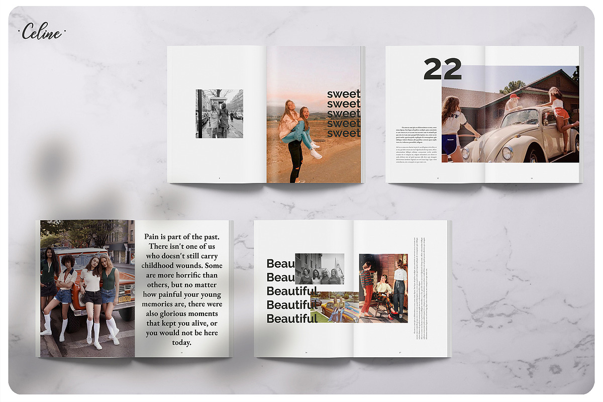 PIXEL Lookbook Memories Template, a Magazine Template by Celine Studio (Photo 4 of 9)