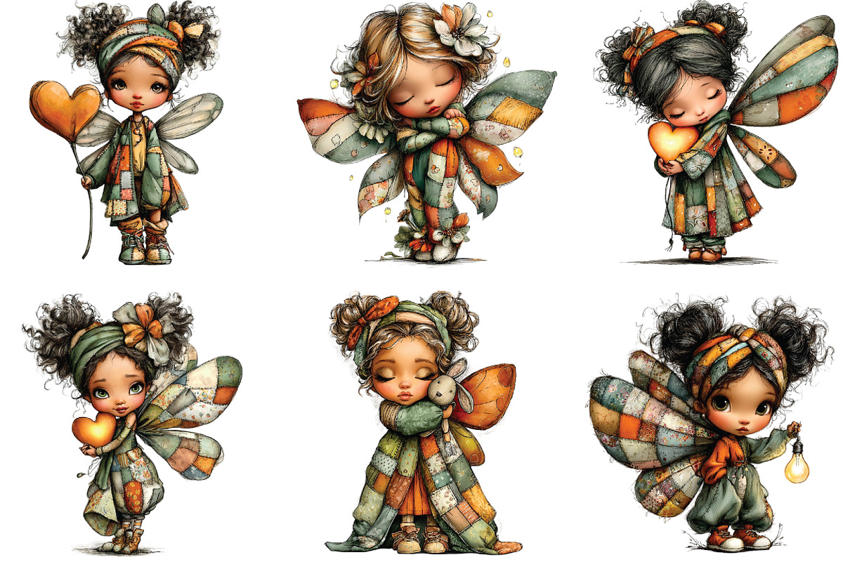 Fairy Girl Butterfly Wings Clipart, an Illustration by CraftArtStudio (Photo 4 of 6)