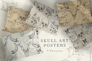 SKULL ART POSTERS, a Texture Illustration by LanaDzi (Thumbnail 3 of 9)