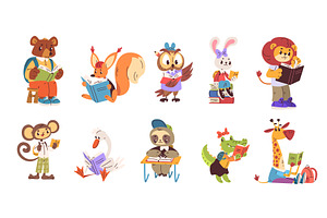 Animals read book. Animal readers, an Object Illustration by Stock-Smart-Start