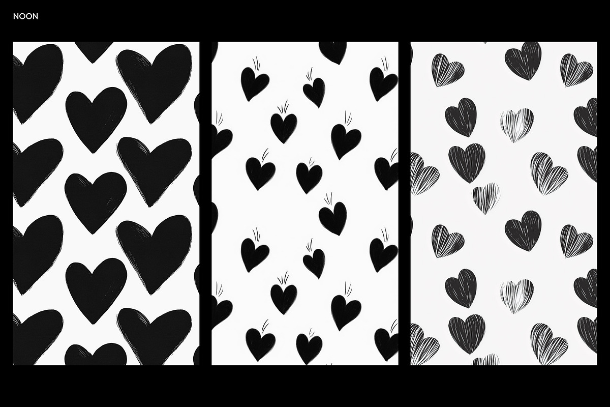 Black Hearts Pattern – Bold, Playful, a Pattern Graphic by Oday Noon (Photo 6 of 6)