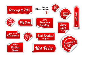 Big Sale Stickers with Curled Edge