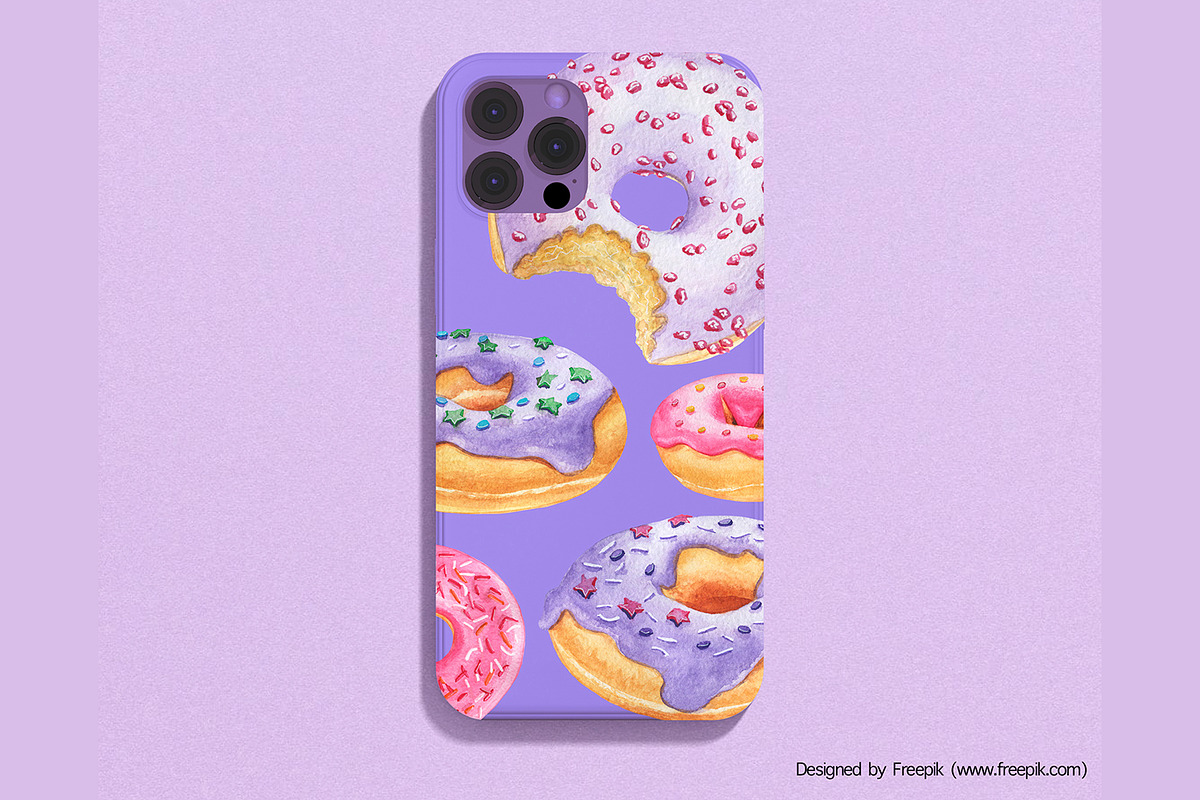 Watercolor donuts clipart, a Food Illustration by ArtfulStudio (Photo 7 of 9)