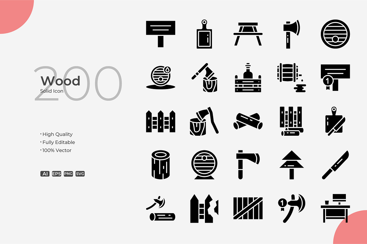 Wood Solid Icons, a Solid Icon by Bloodline