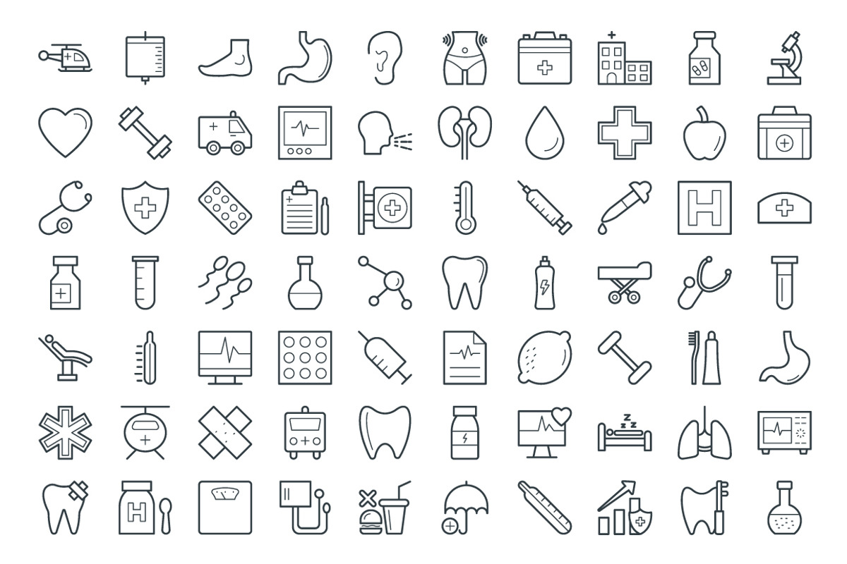 250+ Medical and Health Vector Icons, an Outline Icon by Vectors Market (Photo 4 of 5)