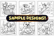 Bold Easy Dog Moments Coloring Pages, an Animal Illustration by Craftsbeefy (Thumbnail 2 of 4)