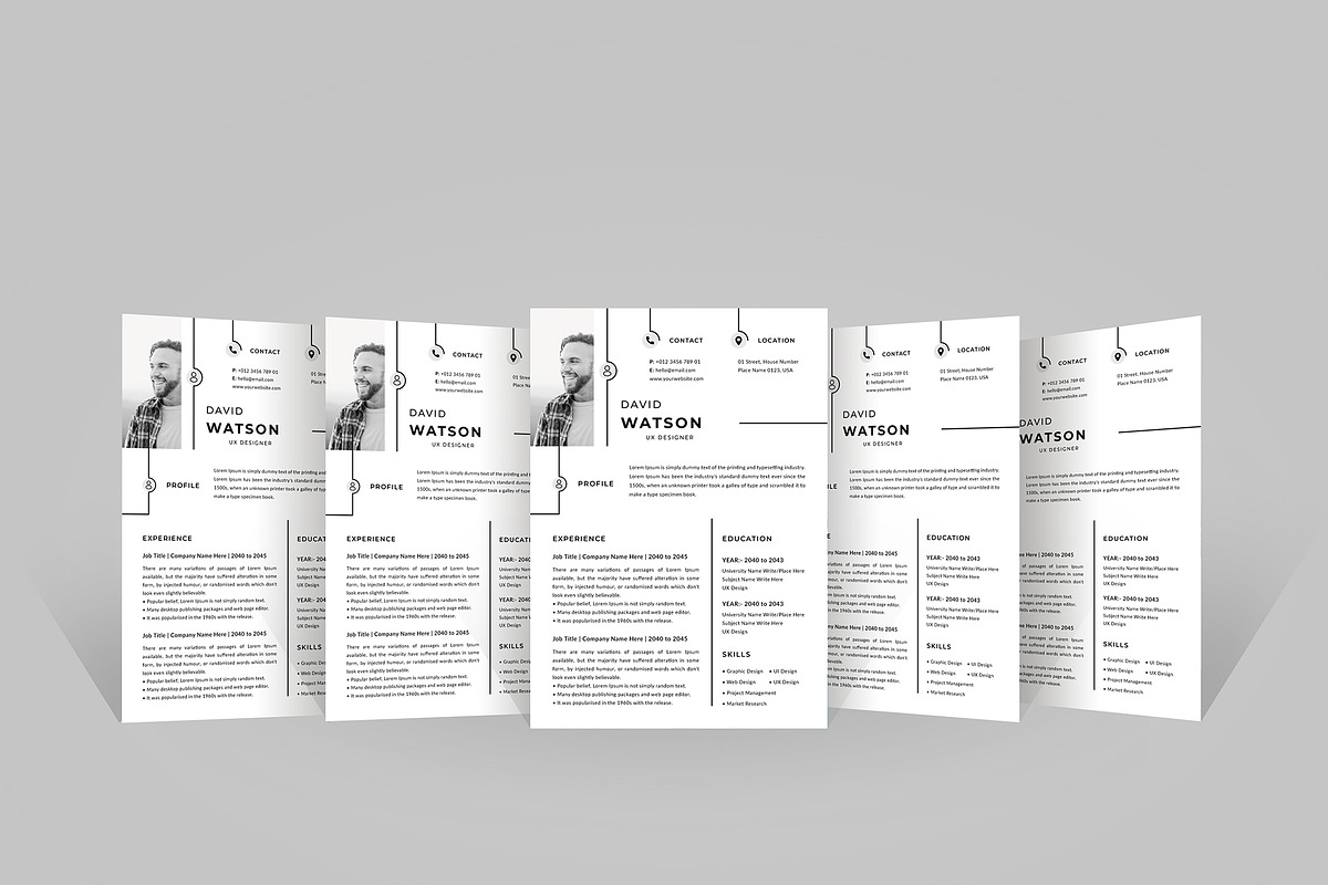 cv resume word and canva template, a Resume Template by mijli (Photo 3 of 4)