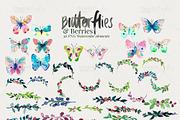 Butterflies & Berries Watercolors, an Illustration by iHeartStudio (Thumbnail 3 of 4)