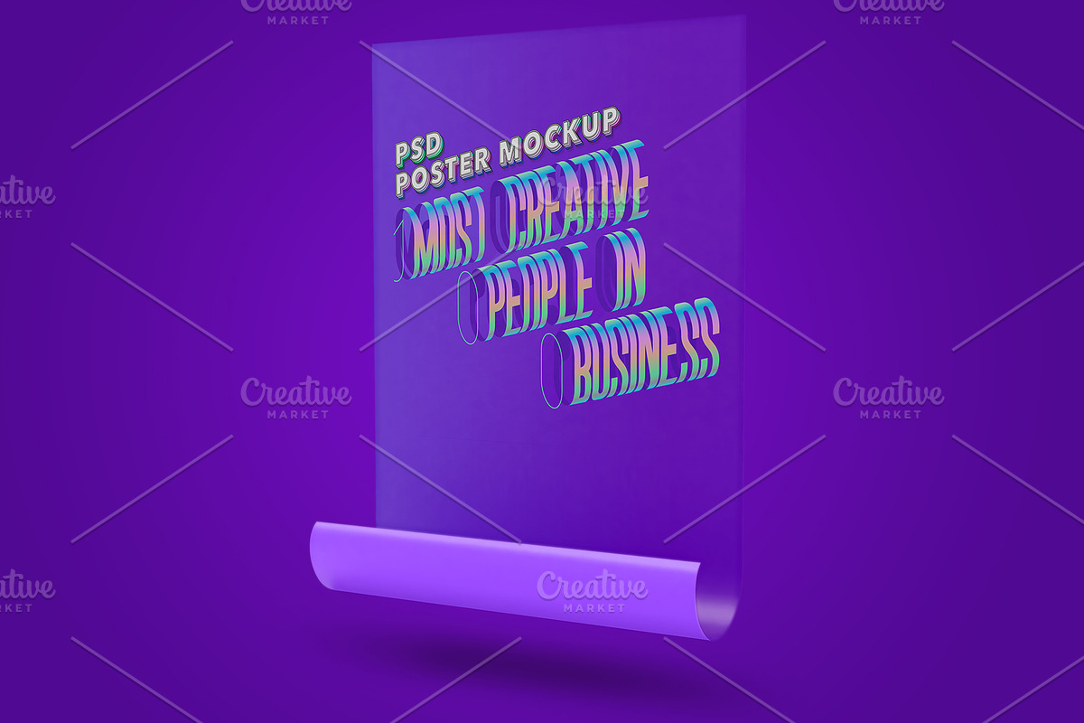 Realistic 3D Poster PSD Mockup, a Print Template by Sinlatown (Photo 3 of 5)