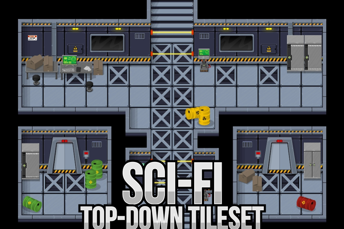 Sci-fi Top Down Tileset, an Object Illustration by pzUH (Photo 1 of 5)