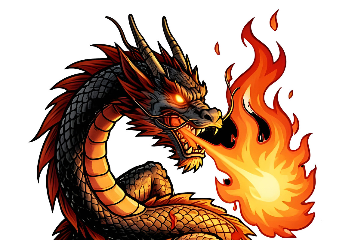 Fire Breathing Dragon, an Animal Illustration by Sharon Schwalbe (Photo 4 of 5)