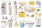 Farm fresh dairy products collection, a Food Illustration by handsketched (Thumbnail 3 of 14)