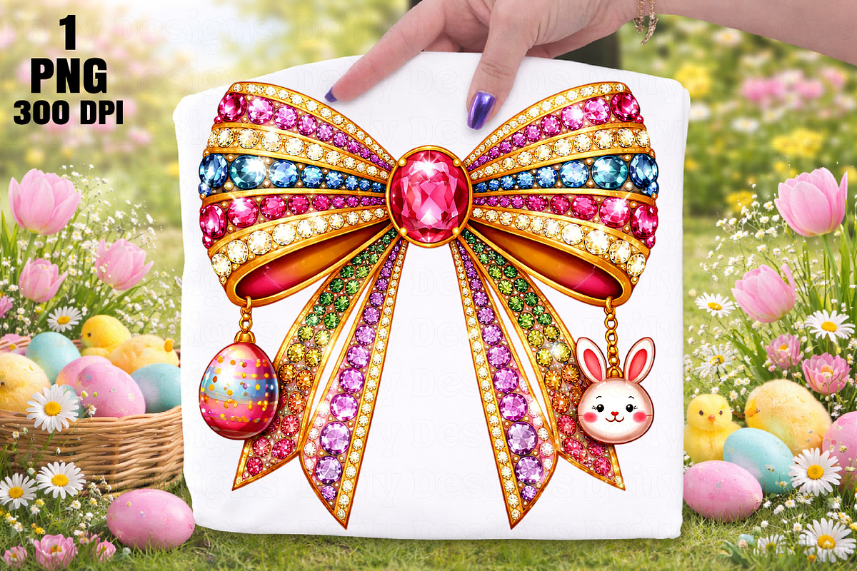 Rhinestone Easter Coquette Bow Png, an Illustration by Daily.Designs (Photo 1 of 5)