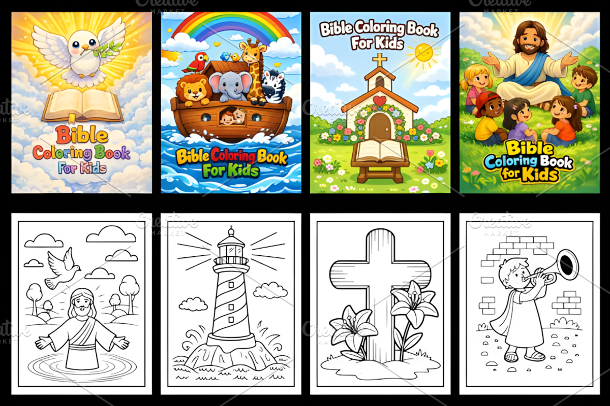 Bible Coloring Pages for Kids - KDP, a Decorative Illustration by Ink Gallery (Photo 2 of 3)