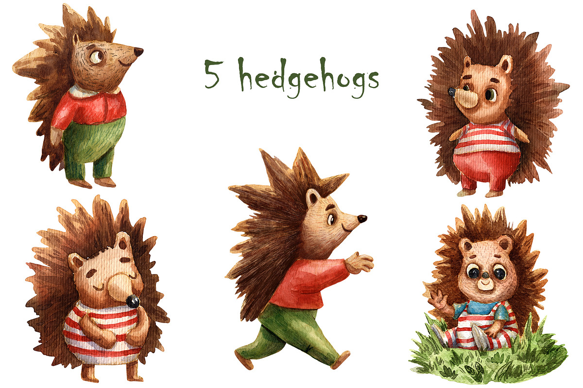Forest Babies - Watercolor Set, an Animal Illustration by Mashamashastu (Photo 3 of 10)