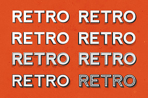 3D Retro Text Effects - Illustrator