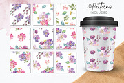 Watercolour Flowers Pink Florals, a Decorative Illustration by Bloomella (Thumbnail 3 of 8)