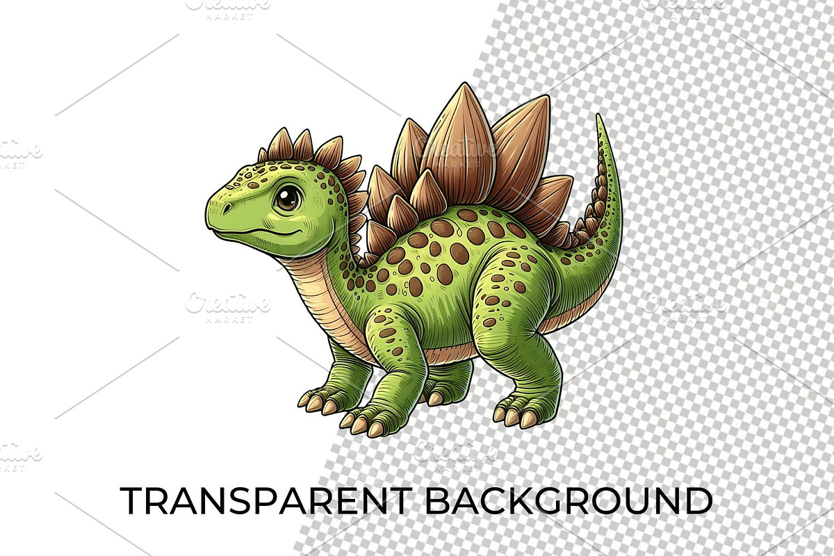 Baby Dinosaurs PNG Clipart Art Pack, an Animal Illustration by QM_ART (Photo 4 of 7)