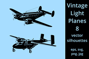 Light Passenger Planes Silhouettes