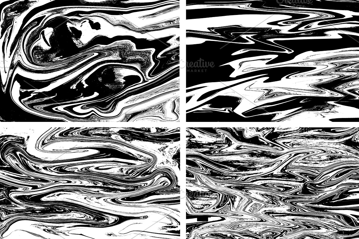 The Liquid marbled black and white, a Texture Graphic by Noires (Photo 2 of 4)