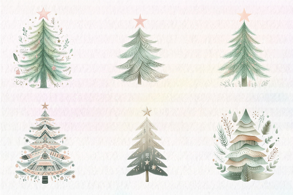 Boho Christmas Trees, an Illustration by CreationArt (Photo 4 of 5)