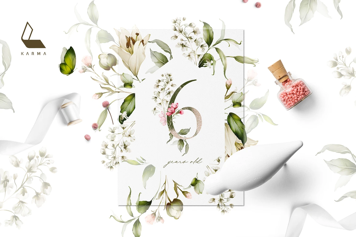 4-in-1 Watercolor Floral Bundle 02, an Illustration by Karma (Photo 3 of 34)