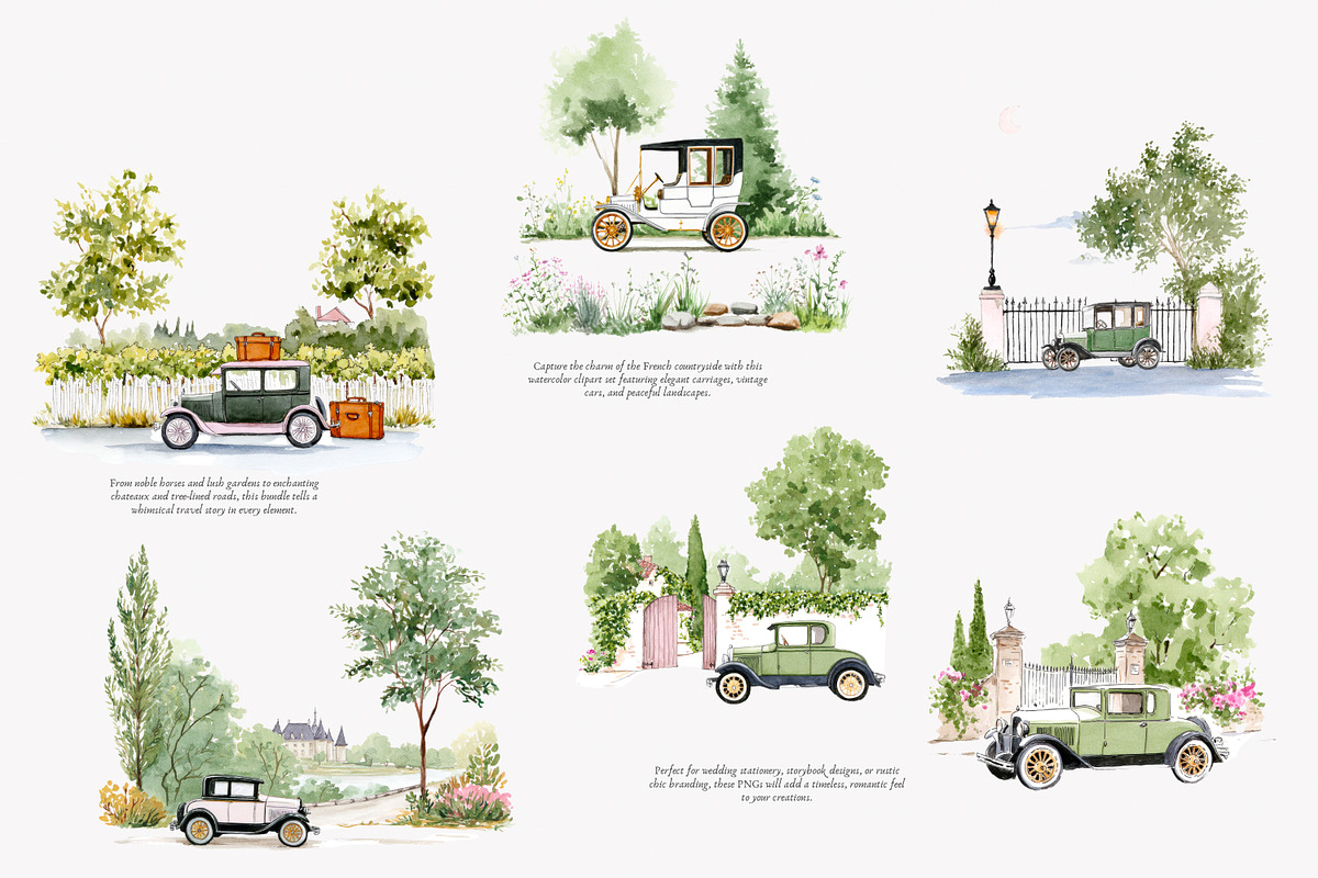 France with this French Countryside, a Decorative Illustration by Patishop Art (Photo 4 of 10)