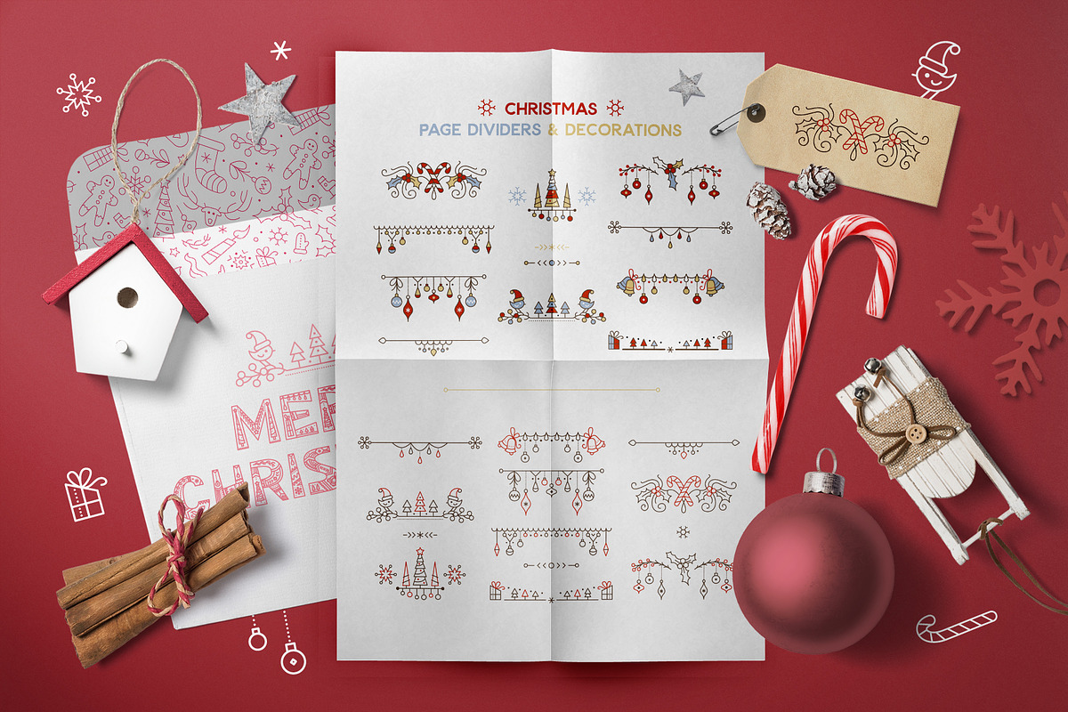 CHRISTMAS font ❆ clipart ❆ patterns preview 7