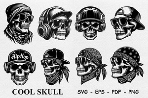 Hip Hop Skull Head