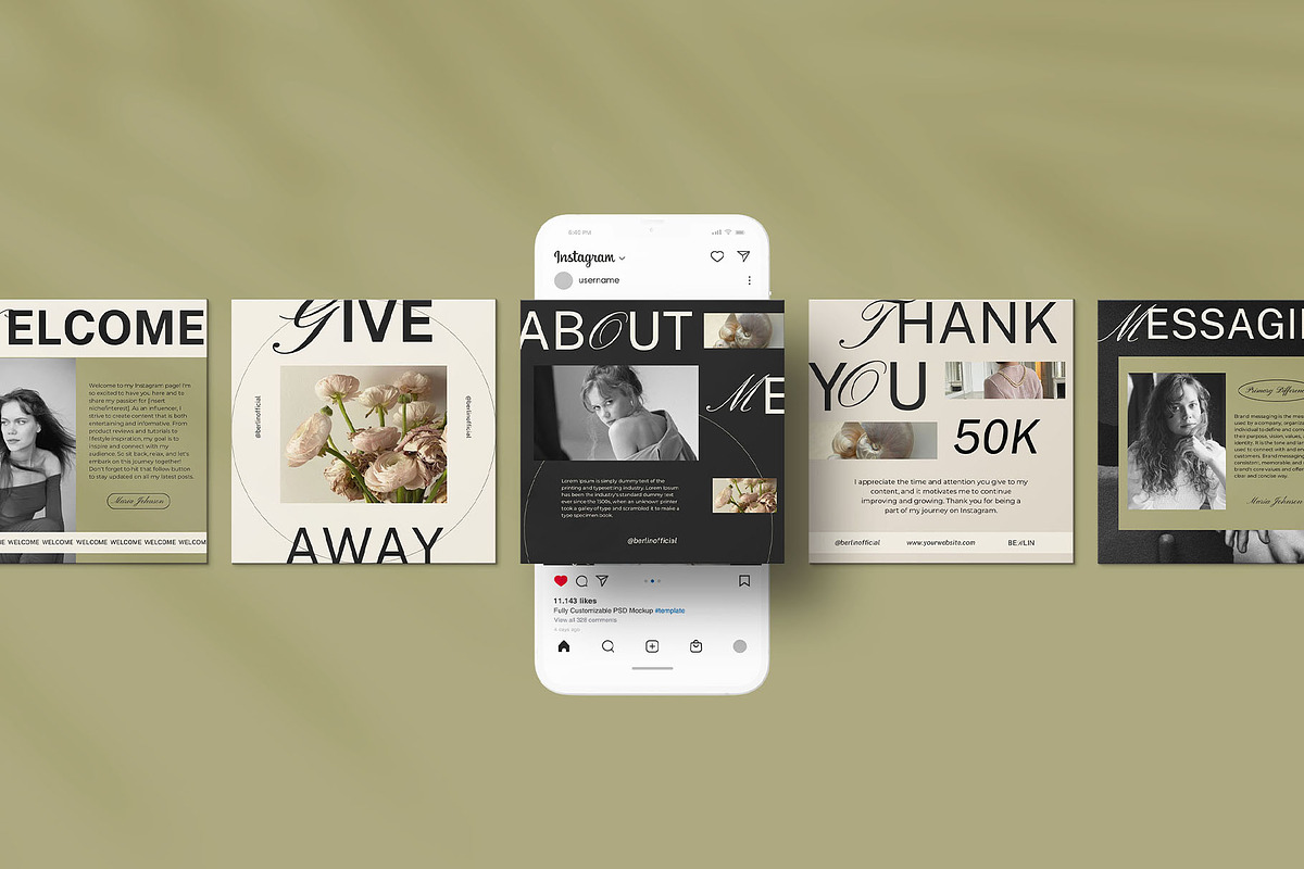 Berlin Social Media Canva Templates, a Social Media Template by Amaré Creative (Photo 3 of 13)