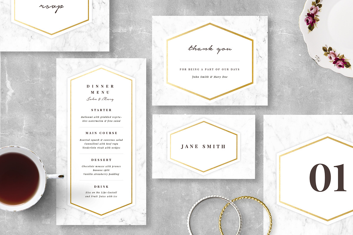 Marble Wedding Invitation Suite, an Invitation Template by Vynetta (Photo 2 of 5)