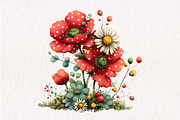 Whimsical Spring Poppy Flowers, an Illustration by CreationArt (Thumbnail 9 of 10)