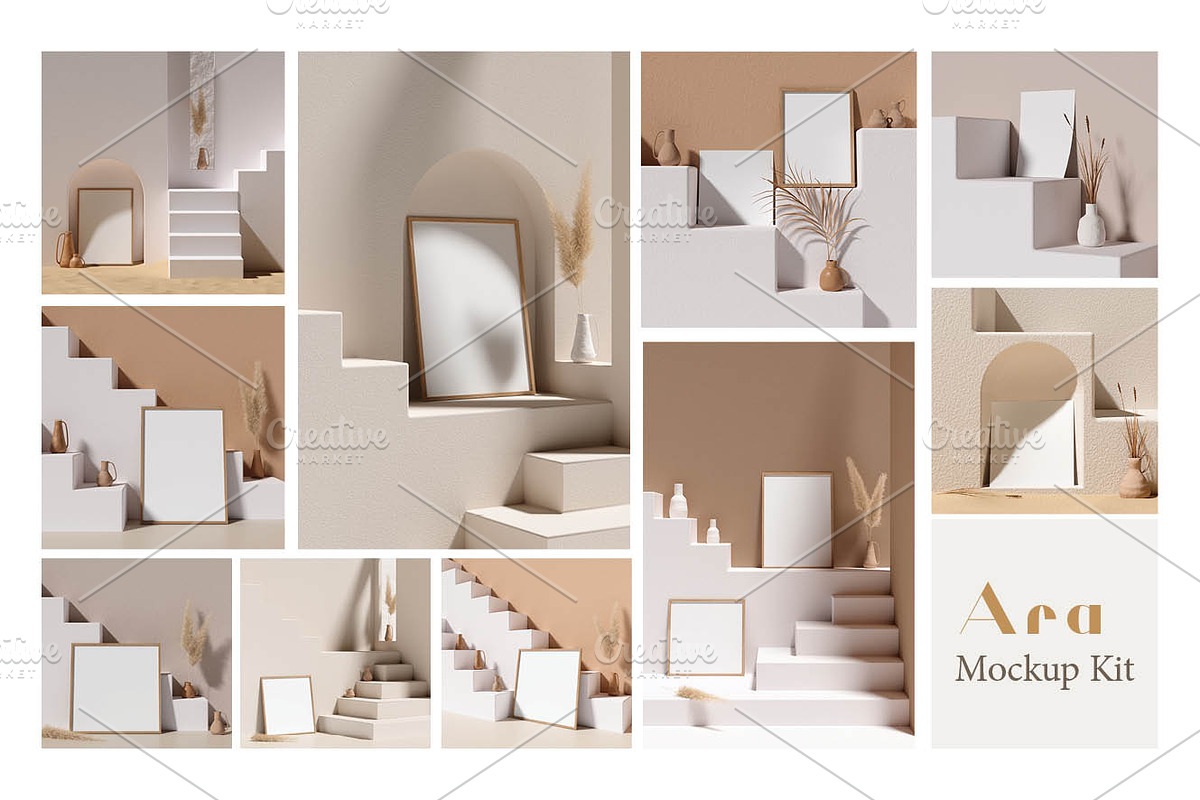 Ara Artwork Frame Mock-up Kit, a Print Template by LINII (Photo 9 of 9)